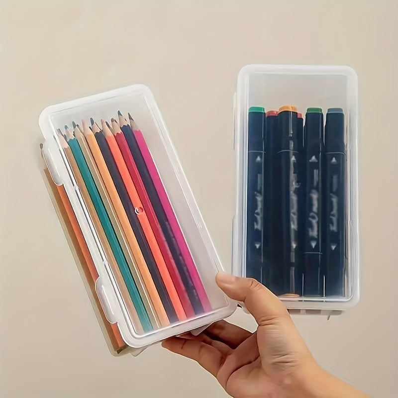 Transparent Pen Box Large Capacity Pencil Storage Box Pencil Bag Stationery Box