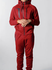 Men's Zip Up Hooded Sweatshirt & Sports Pants Set