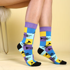 Colorful Plaid Socks Comfy & Breathable Mid Tube Socks