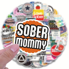60pcs Sobriety Vinyl Stickers for Water Bottles Laptops Scrapbooking