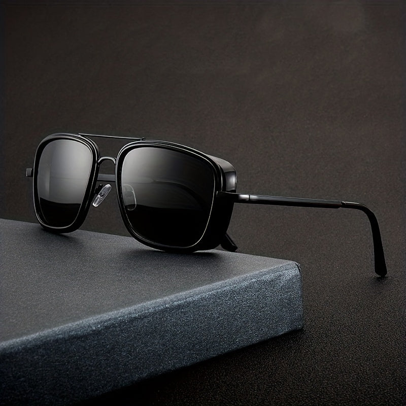 Men's Steampunk Sunglasses UV400 Copper Frame Eyewear with Case