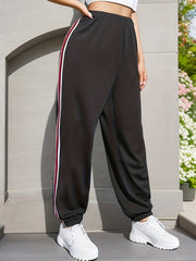 Women's Striped Side High Waist Sports Pants