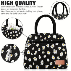 Leakproof Insulated Daisy Lunch Tote Bag for Work & Travel