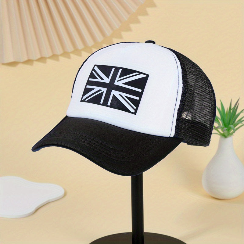 British Flag Trucker Hat Unisex Baseball Cap Lightweight Adjustable Sunscreen