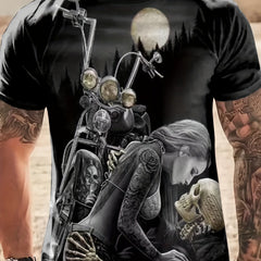 Men's Gothic Graphic T shirt Active 3D Print Short Sleeve Novel Tee