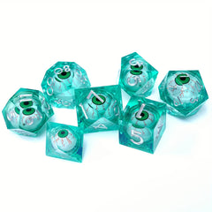 7pcs Floating Eyeball Polyhedral Sharp Edge Dice Set Roleplaying Game Gift