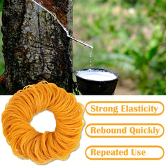 100pcs Yellow Rubber Band Ring High Elastic Durable Leather Band