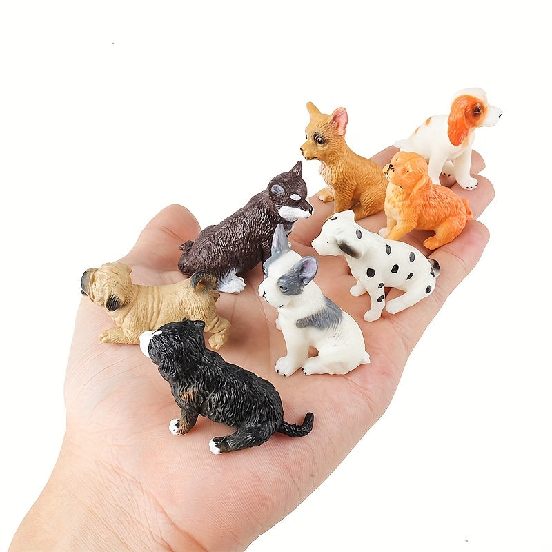 20pcs Realistic Mini Dog Figurines Set Hand Painted Detailed Plastic Puppy F