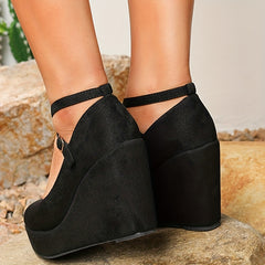 Women's Platform Wedge Heels Mary Jane Comfort Dress Shoes
