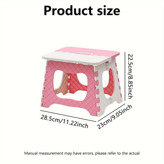Portable Folding Stool with Handle for Bathroom Kitchen