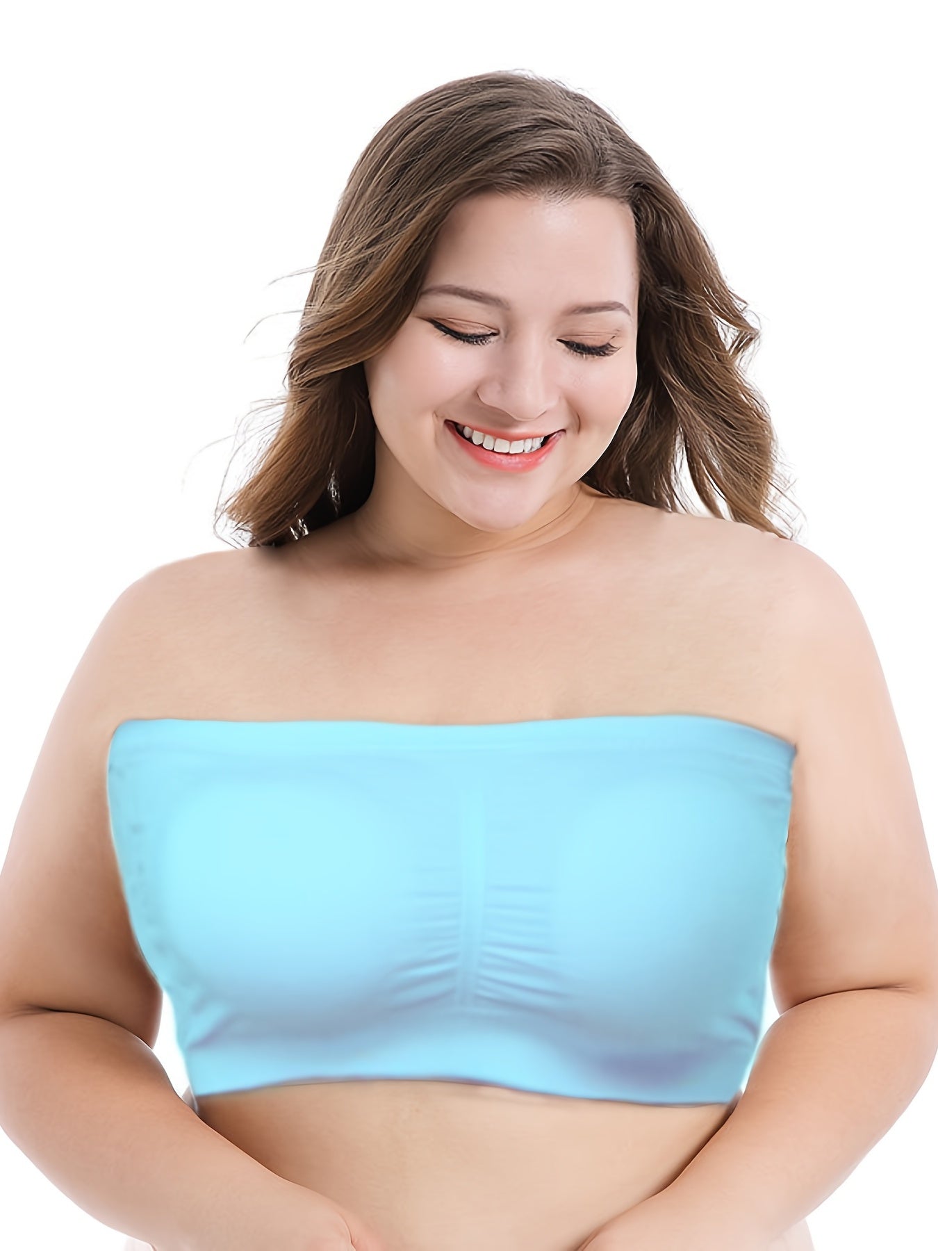 3 Pack Plus Size Seamless Tube Bra Set Women's Plus Medium Stretch Bra Set