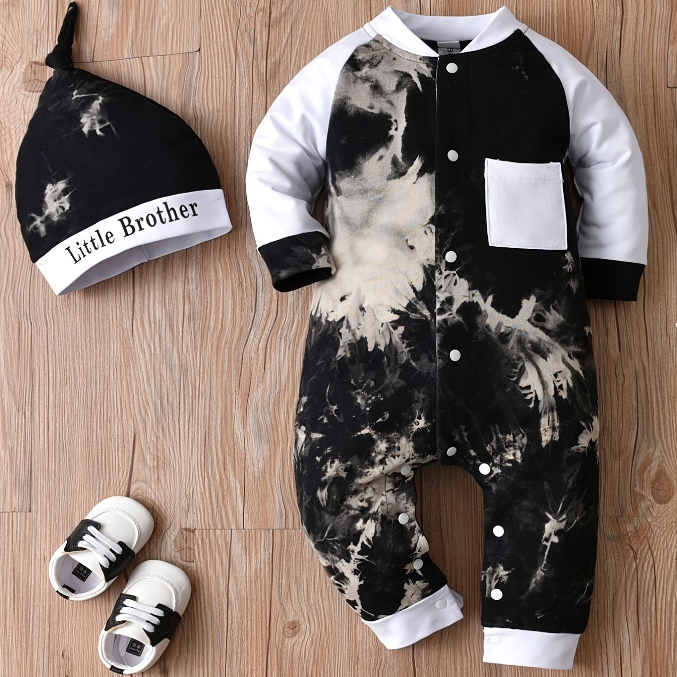 Baby Boys Tie Dye Long Sleeve Romper