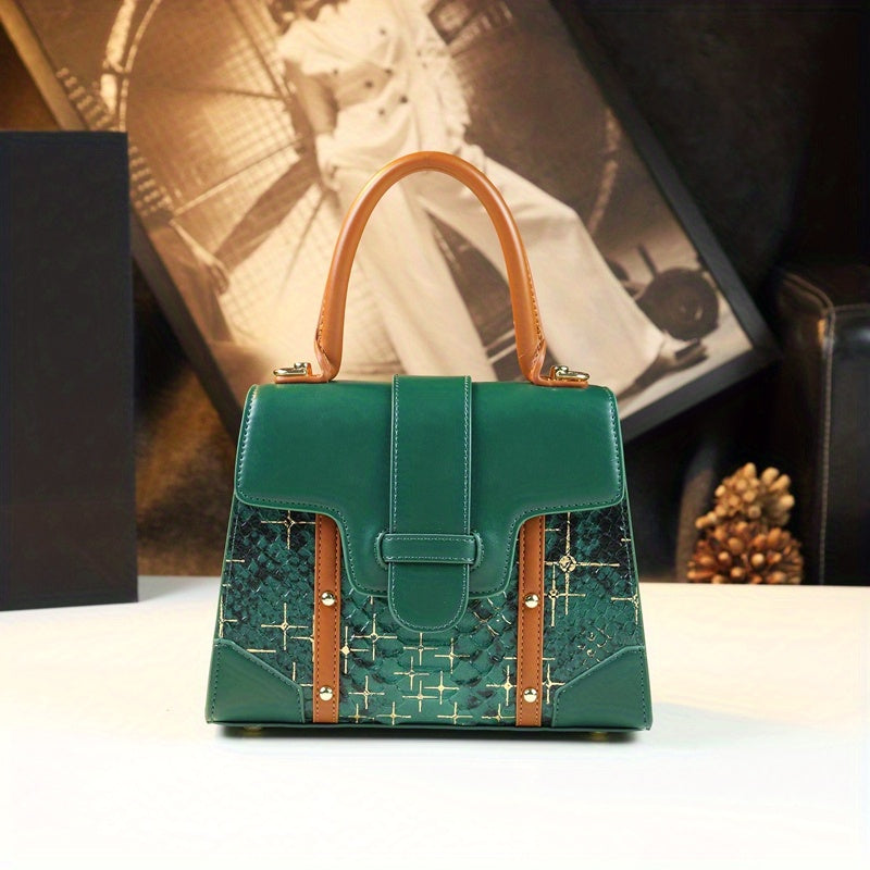 Vintage Crocodile Pattern Tote Bag Top Handle Crossbody Bag