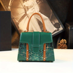 Vintage Crocodile Pattern Tote Bag Top Handle Crossbody Bag