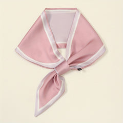Monochrome Satin Neck Scarf Silk Feeling Ribbon Scarf for Women