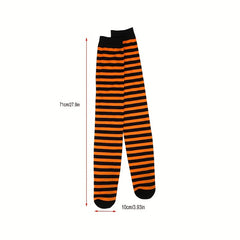 Striped Thigh High Socks Lace Over The Knee Women's Stockings