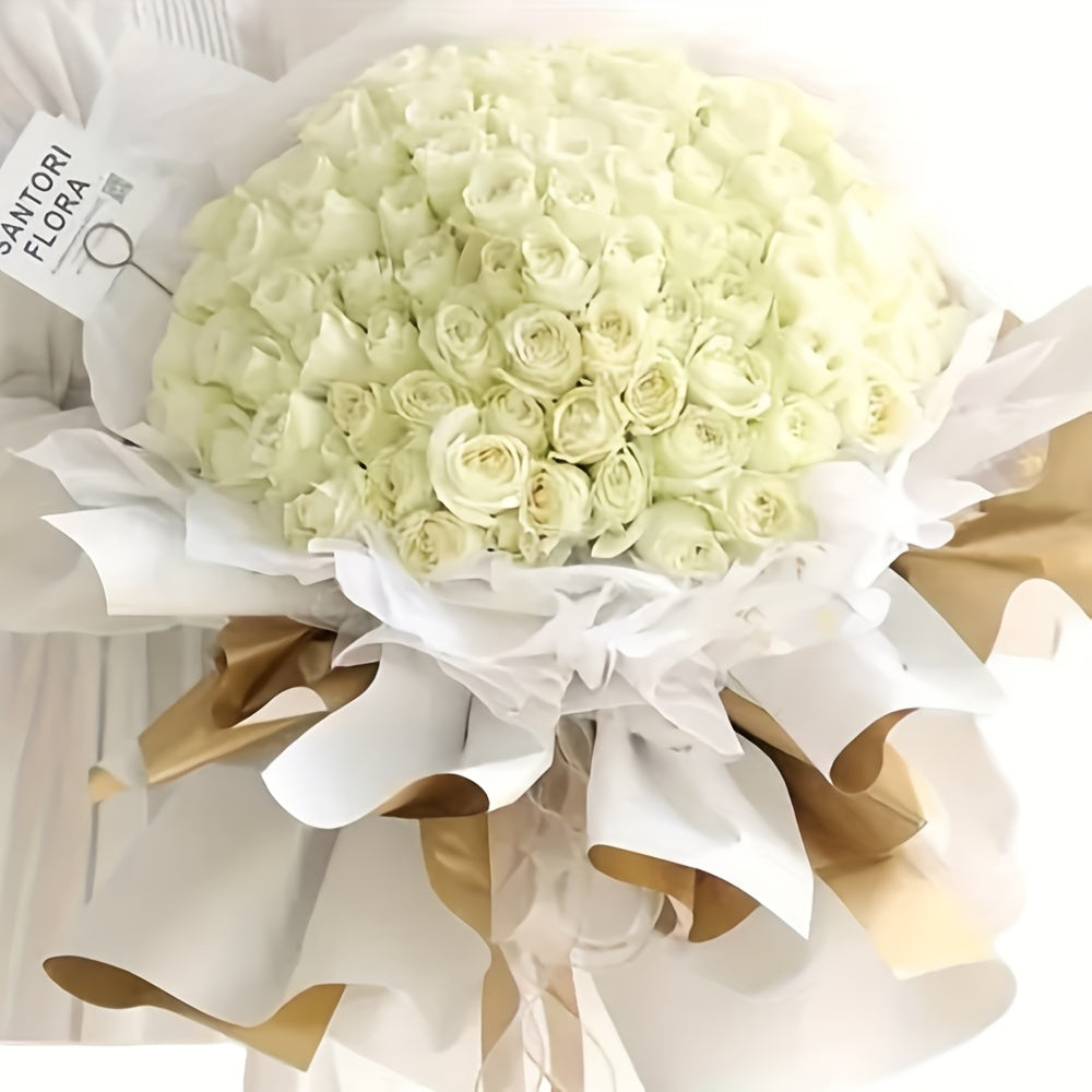 20 Sheets Double Sided Golden Flower Wrapping Paper Waterproof Gift Packaging
