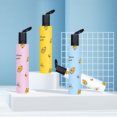 Foldable Lightweight Vinyl Windproof Duck Sunscreen Folding Umbrella