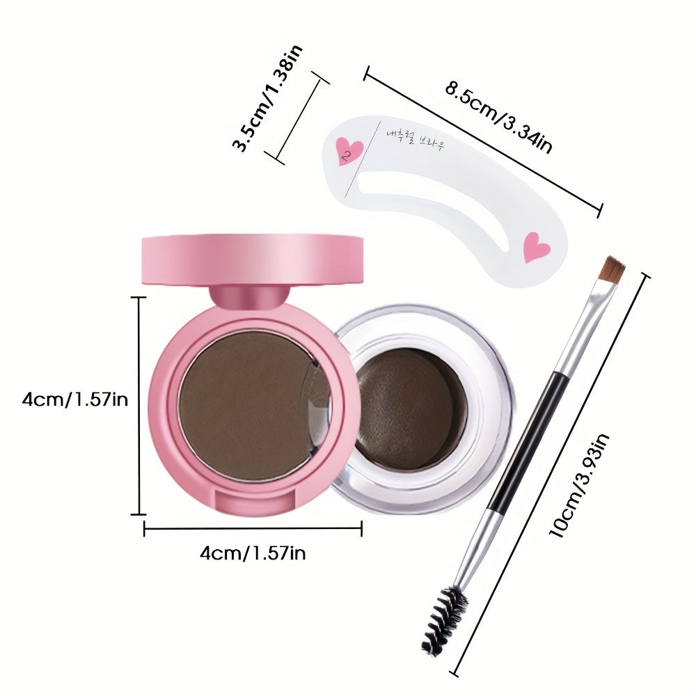 Double Layers Eyebrow Gel with Stencil & Brush