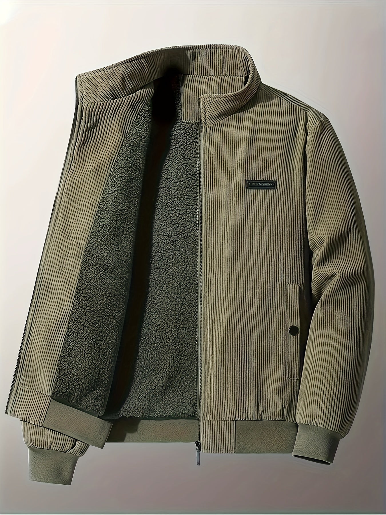 Men's Fleece Zip Jacket Casual Comfortable Coat Fall Winter