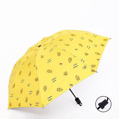 Foldable Lightweight Vinyl Windproof Duck Sunscreen Folding Umbrella