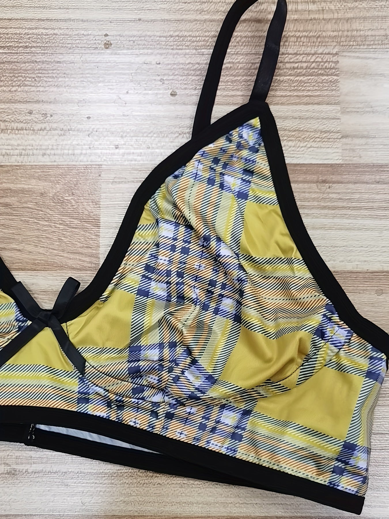Plaid Pattern Bow Sexy Lingerie Set Plus Size