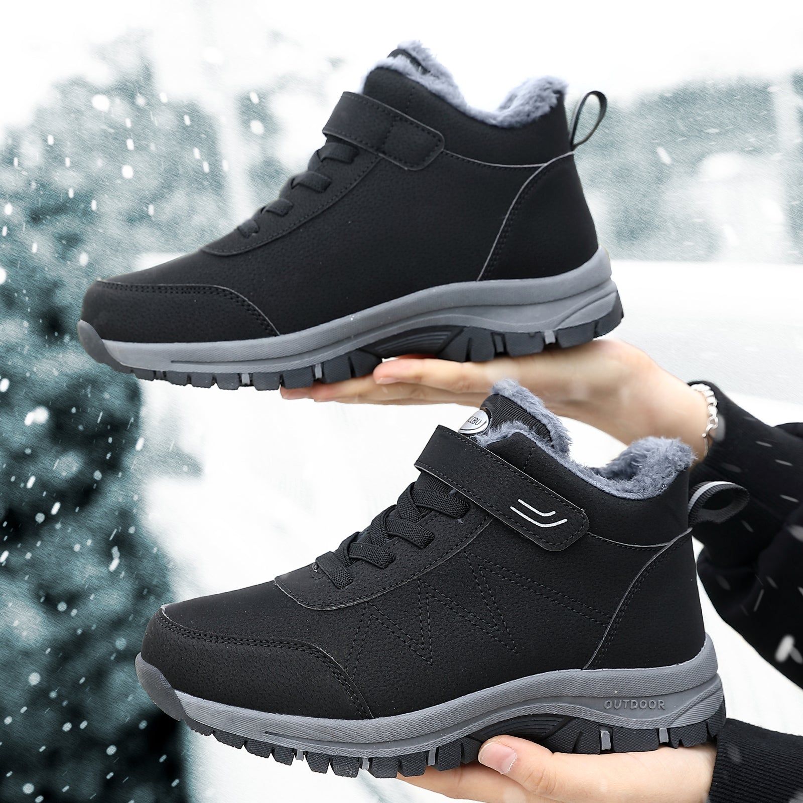 Women's Platform Ankle Snow Boots Fleece Liner Winter Shoes