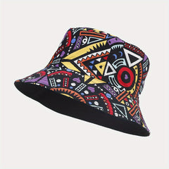 Boho Foldable Versatile Sunshade Bucket Hat With Printing