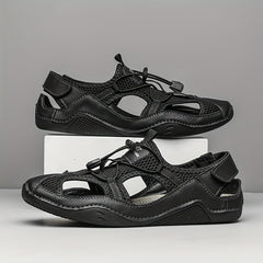 Men's Breathable Mesh Sandals w/ Draw String & Velcro Outdoor Walking Shoes