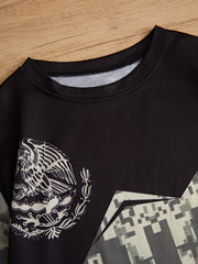 Mexico Rooster Print Men's Graphic Sweatshirt for Winter