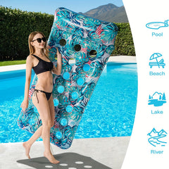 Adult Inflatable Pool Float Mat with Headrest