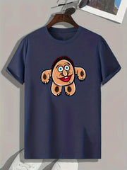 Funny Cartoon Pattern Print Men's Comfy Sports T-shirt