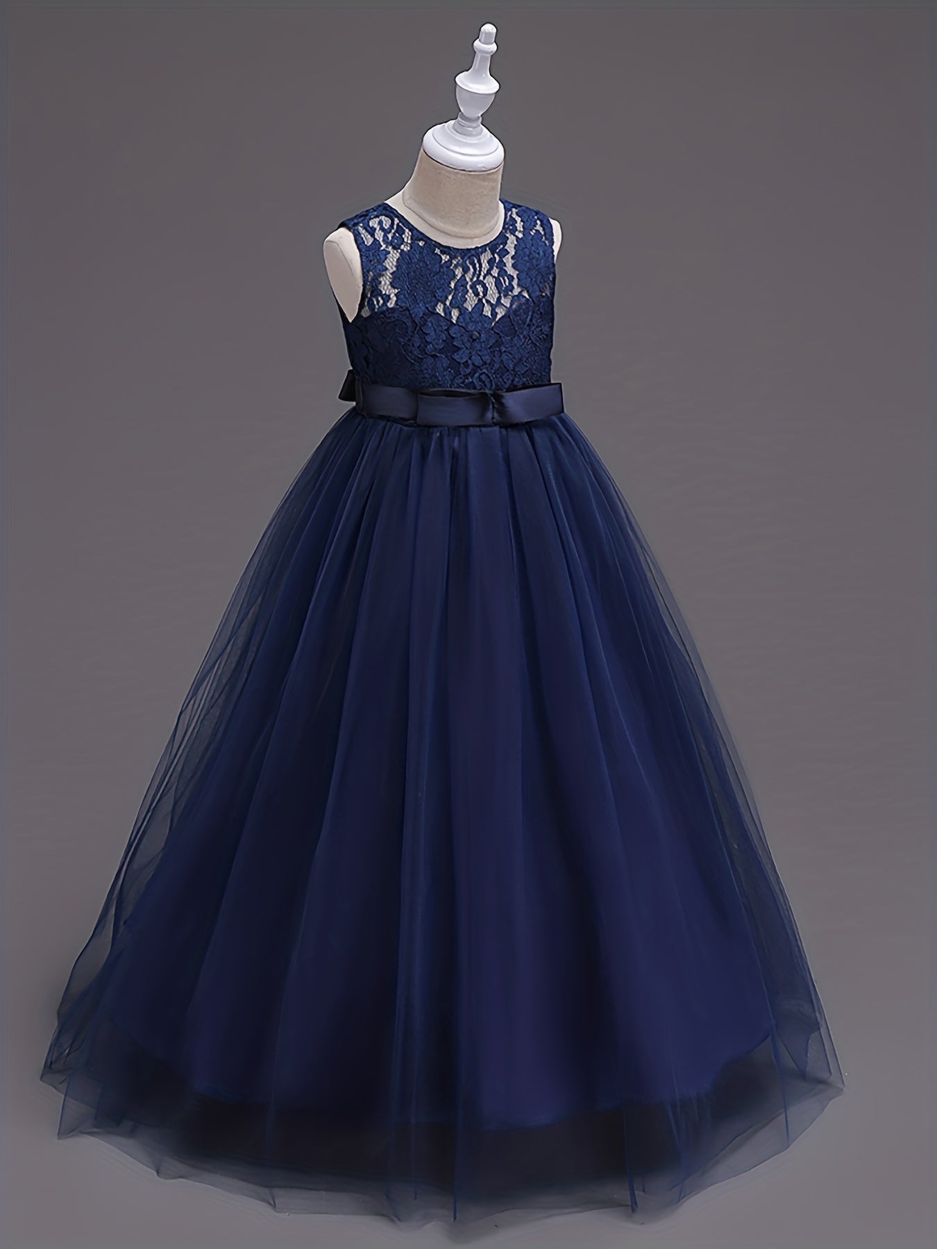 Girls Princess Tulle Lace Flower Pageant Dress Puffy Floor Length