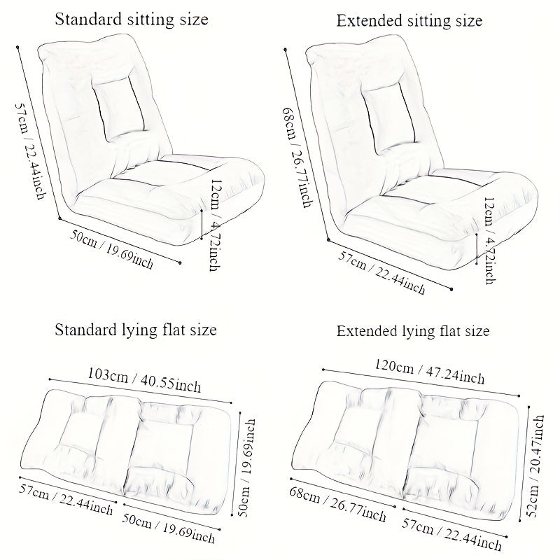 Foldable Lazy Sofa Chair Backrest Lounge Chair for Home Outdoor Travel Camping