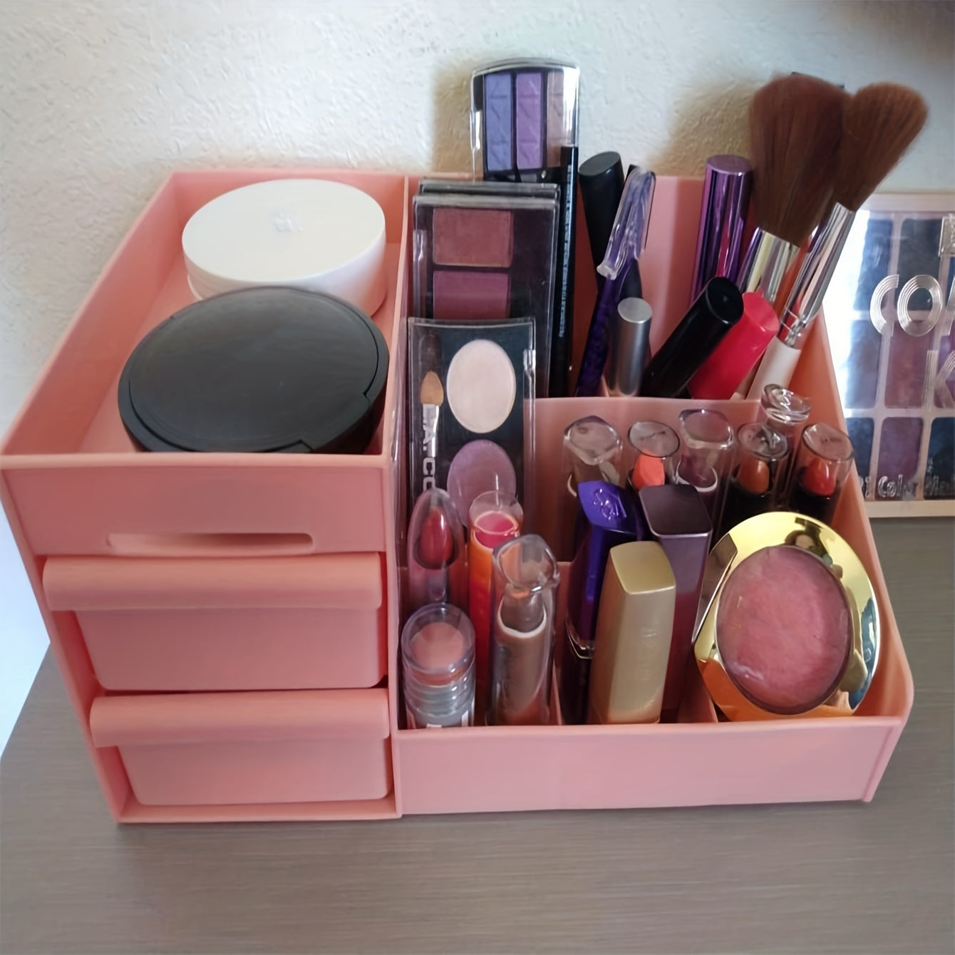 Makeup Desk Organizer with Drawers - Countertop Cosmetic Vanity Holder