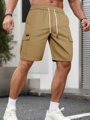 Men's Cargo Shorts Drawstring Waist Casual Sports Shorts