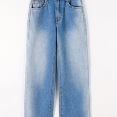 Girls Ombre High Waist Wide Leg Denim Pants