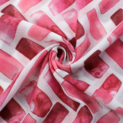 Red Geometric Print Scarf Tassel Shawl Windproof Head Wrap