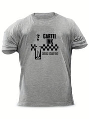 Men's Checker Graphic T-Shirt for Summer Outdoor