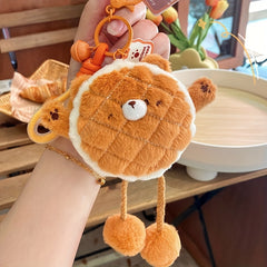 Soft Plush Bread Bear Keychain Bag Pendant Gift Men Women