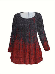 Geo & Ombre Print Peplum Top & Leggings 2 Piece Set