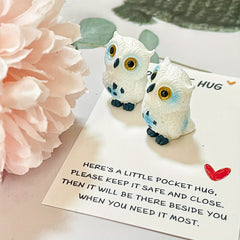 Whimsy Owl Pocket Figurine Resin Collectible with Unique Keepsake Gift