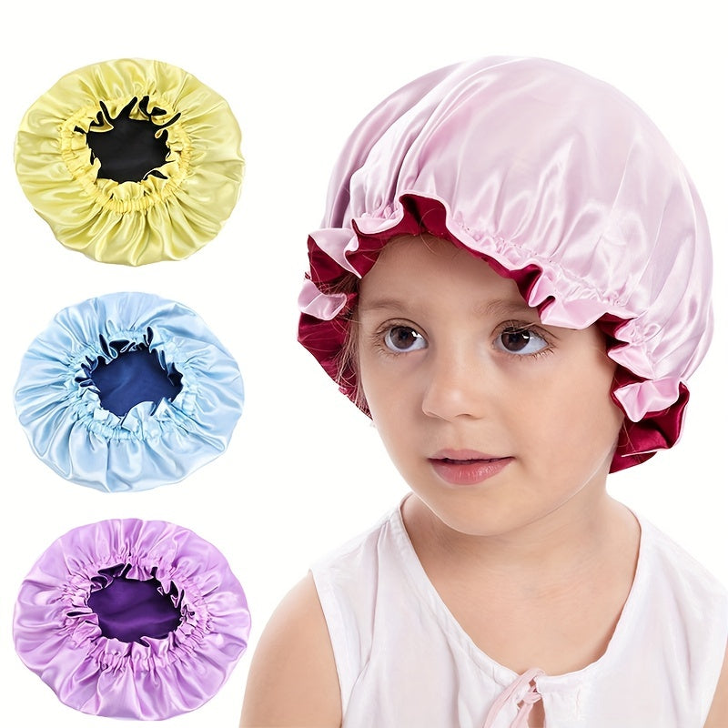 Silky Satin Bonnet Double Layer Adjustable Sleep Cap Night Turban