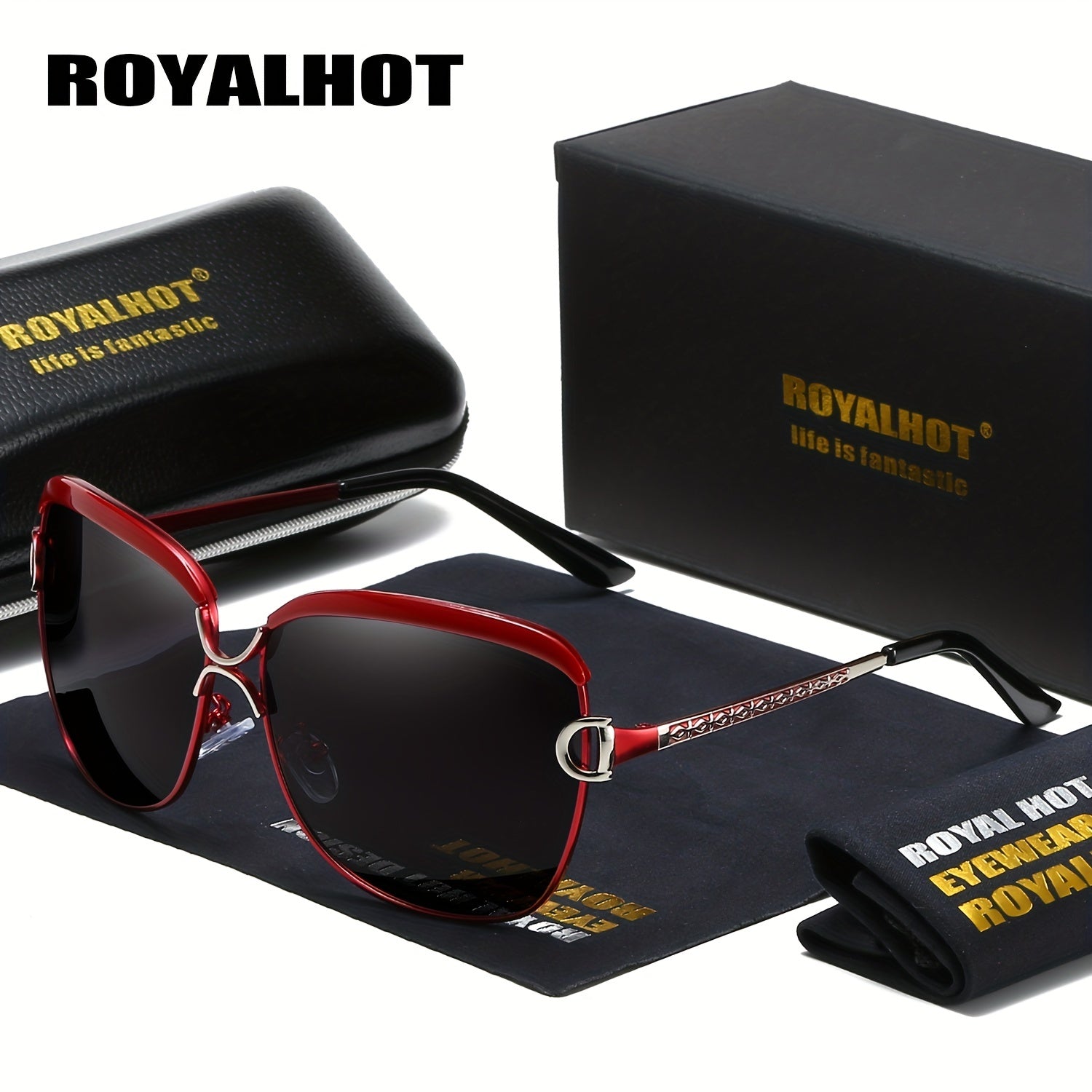 RoyalHot Polarized Vintage Sunglasses Aloly Frame Driving Sun Glasses