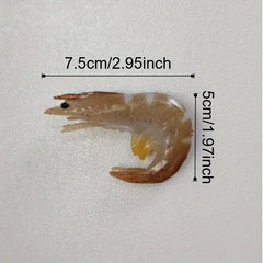 Realistic Seafood Prawns Green Lifelike Models for Displays Photography Props