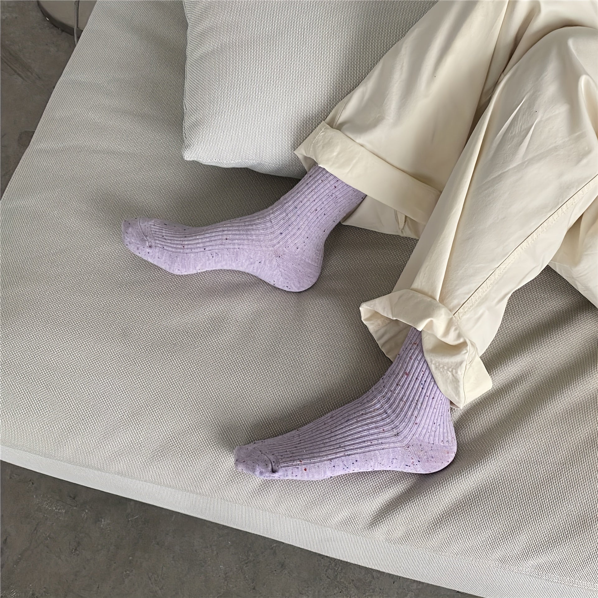 Polka Dot Print Crew Socks Women's Stockings