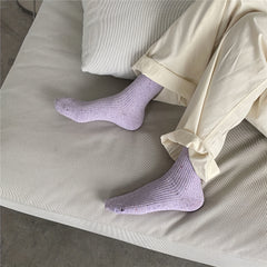 Polka Dot Print Crew Socks Women's Stockings