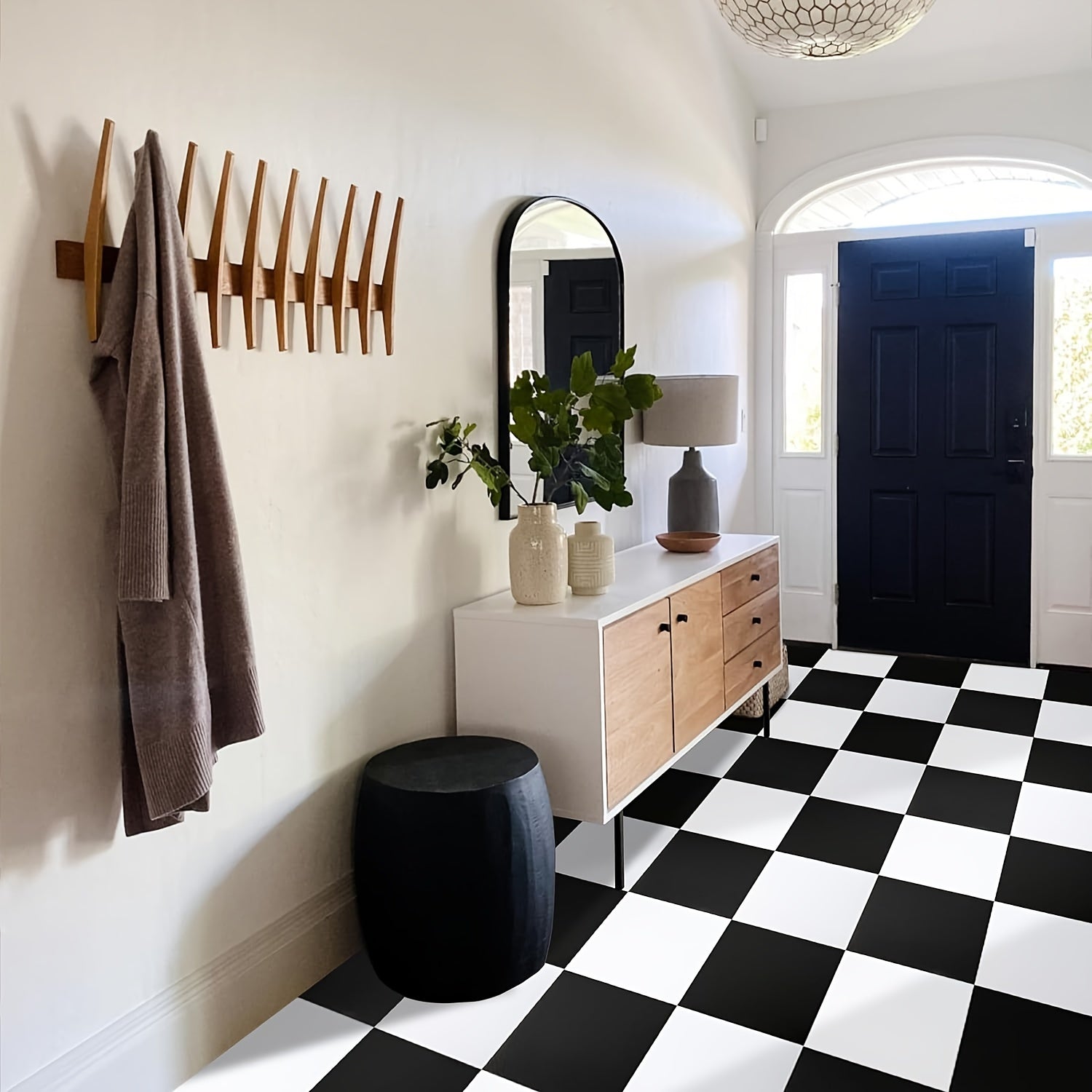 Waterproof Peel and Stick PVC Floor Tile for Living Room, Bathroom