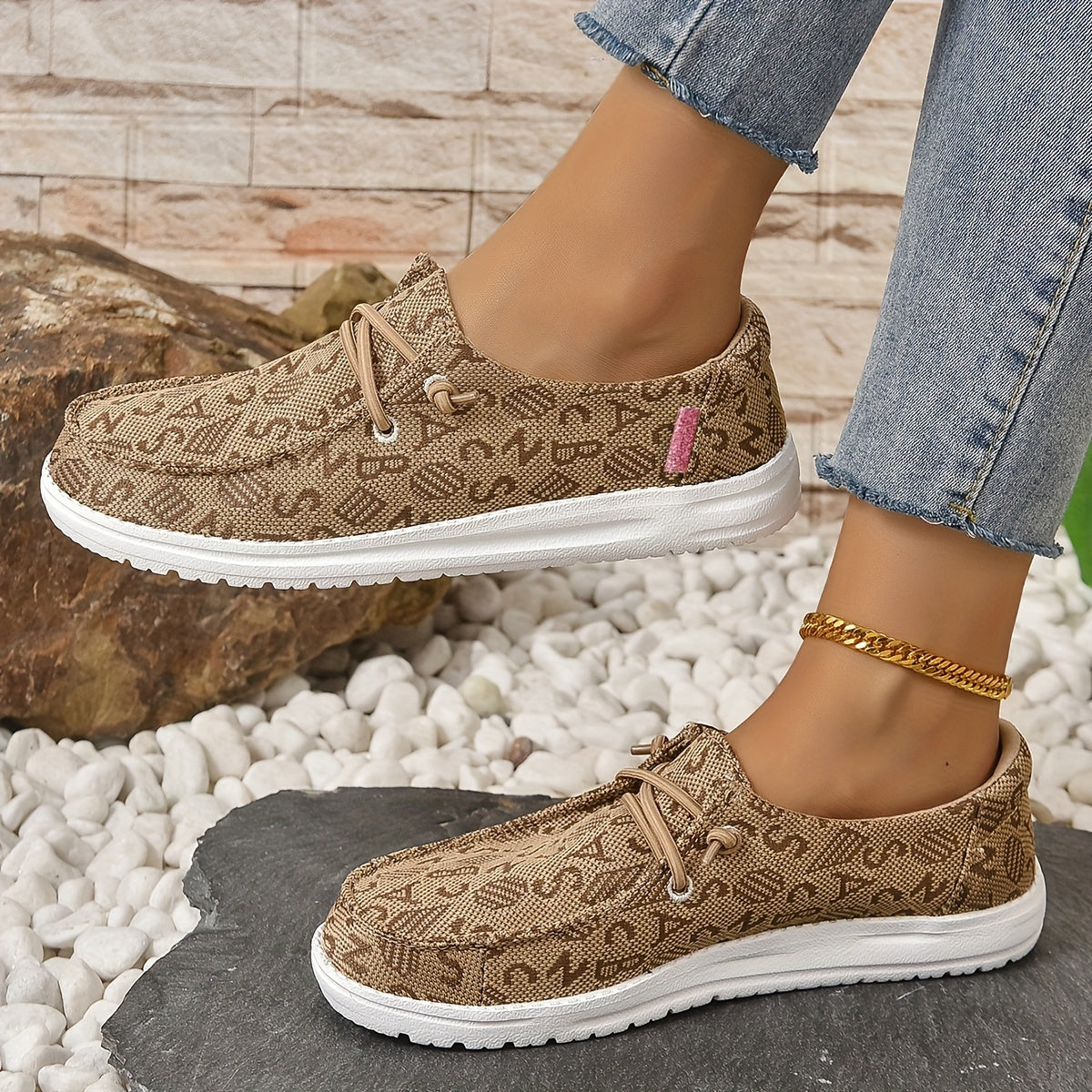 Women's Printed Canvas Shoes Comfortable Lightweight Flat Shoes