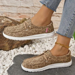 Women's Printed Canvas Shoes Comfortable Lightweight Flat Shoes
